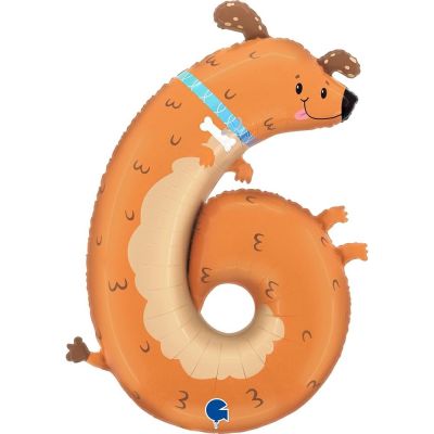 Grabo Foil 89cm (35") The Puppyloons Number 6 Dog