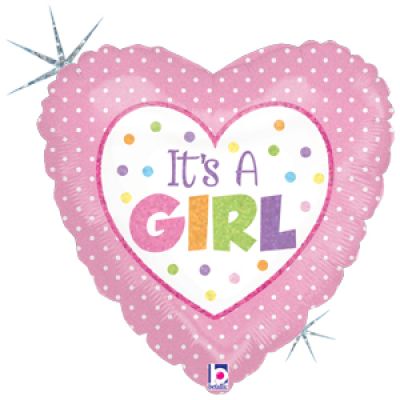 Betallic Holographic Foil 45cm (18") It's a Girl Dots 