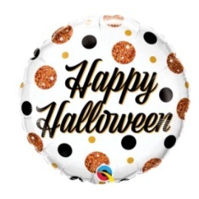 Qualatex Foil 45cm (18") Round Halloween Sparkly Dots