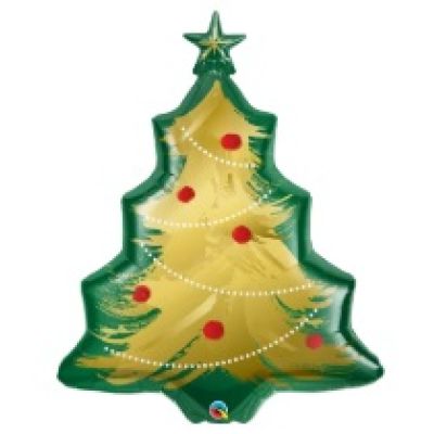 Qualatex Foil Shape 101cm (40") Christmas Tree Brushed Gold