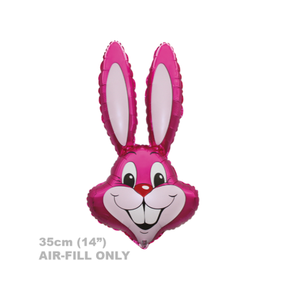FM Micro Foil 35cm (14&quot;) Rabbit Bunny Head Fuchsia (Air Fill & Unpackaged)