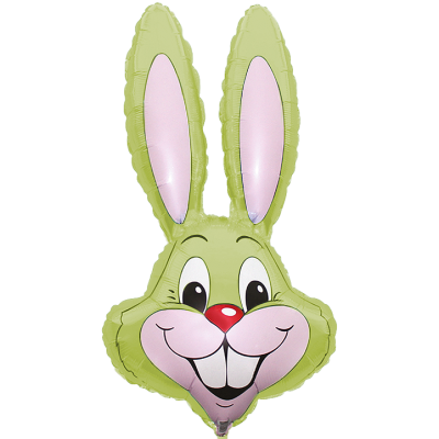 FM Foil Shape 89cm (35") Rabbit Bunny Head Pastel Lime Green (Unpackaged)