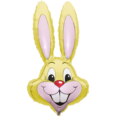 FM Foil Shape 89cm (35") Rabbit Bunny Head Pastel Yellow (Unpackaged)
