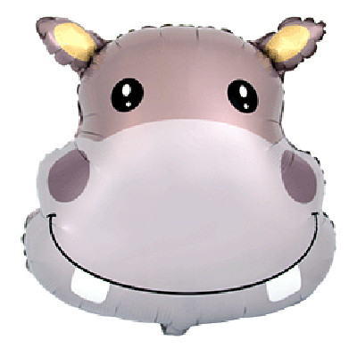 FM Micro Foil Shape Hippo Head (22cm x 22cm) (Air Fill &amp; Unpackaged)