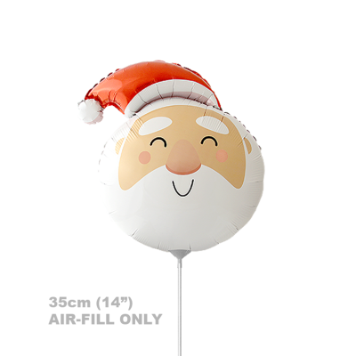 FM Foil Mini Shape 35cm (14&quot;) Santa Head Mini - Air Fill (Unpackaged)