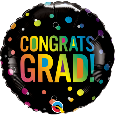 Qualatex Foil 45cm (18") Congrats Grad Ombre Dots