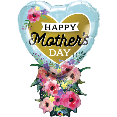 Qualatex Foil Shape 96cm (38") Mother's Day Heart Bouquet 