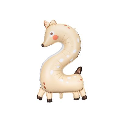 Party Deco Foil Shape Number 2 Roe-Deer 65cm x 102cm