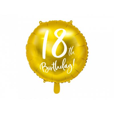 Party Deco Foil Matte Cursive 18th Birthday Gold 45cm (18")