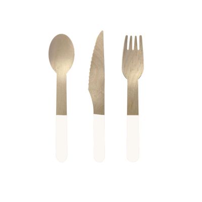 Five Star P30 Wooden Cutlery Set White