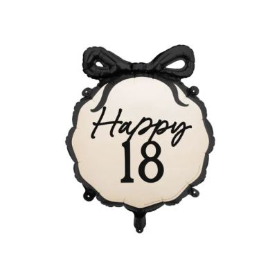 Party Deco Foil Round 45cm (18") Happy 18th Bow