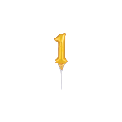 Anagram Micro-Foil 15cm (6") Cake Pick Gold Number 1 