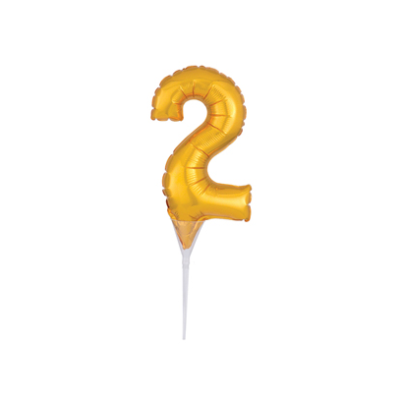 Anagram Micro-Foil 15cm (6") Cake Pick Gold Number 2 