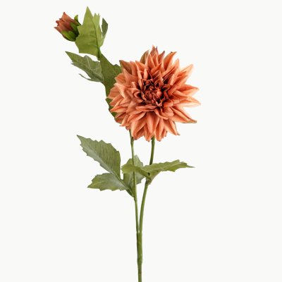 Dahlia Flower Stem with Bud (Orange) 65cm