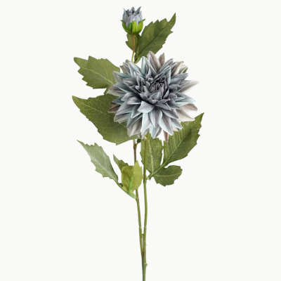 Dahlia Flower Stem with Bud (Blue) 65cm