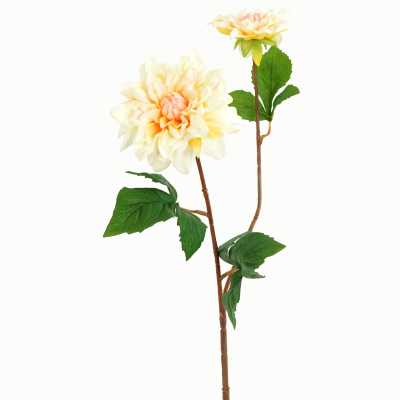 Dahlia 2 Flower Stem (Sun Yellow) Natural Touch 62cm