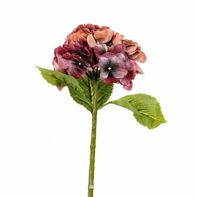 Hydrangea Stem (Blooming Burgundy) Natural Touch 48cm