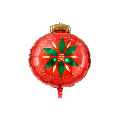 Party Deco Foil Balloon 45cm (18&quot;) Matte Christmas Bauble Green Leaf