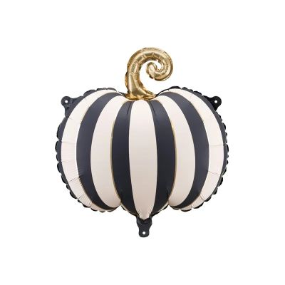 Party Deco Foil Shape Striped Pumpkin Black (39cm x 38cm)