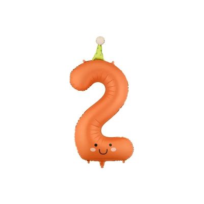 Party Deco Foil 86cm (34") Matte Orange Party Hat Number 2