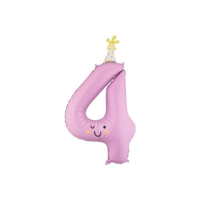Party Deco Foil 86cm (34") Matte Lavender Party Hat Number 4