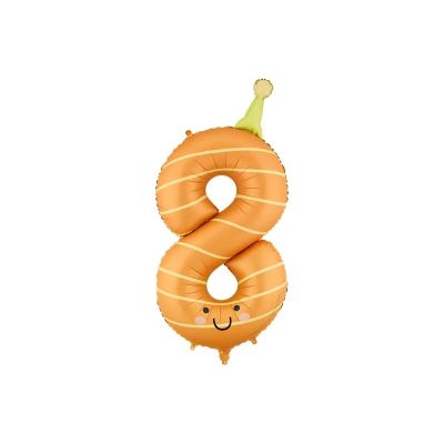 Party Deco Foil 86cm (34") Matte Orange Party Hat Number 8