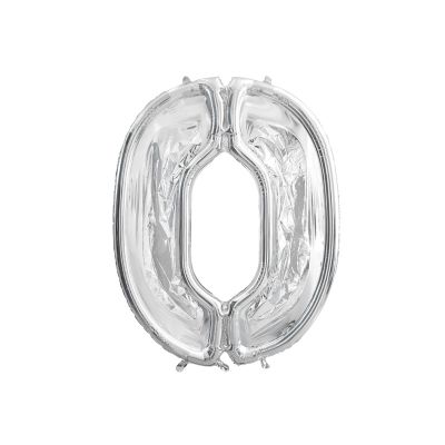 Party Deco Giant Foil Balloon Mosaic Frame 135cm (53") Silver Number 0