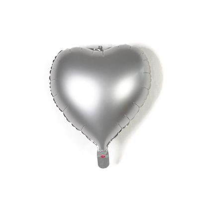 PRT Foil Balloon 18" (45cm) Heart Chrome Silver (Unpackaged)