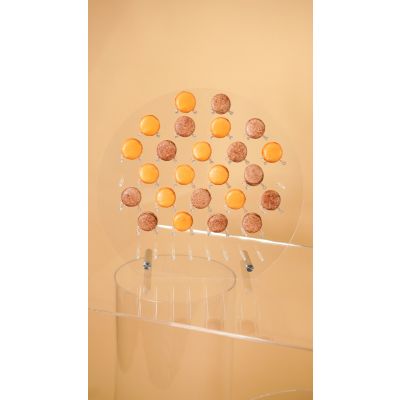 Tabletop Macaron Board Circle (Flat Bottom and Base) Small (500mmD) Clear