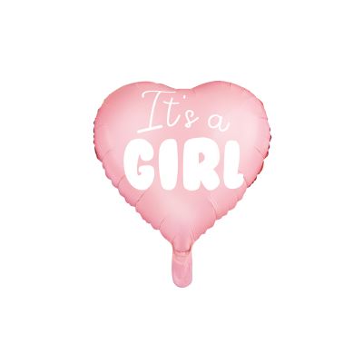 Party Deco Foil 45cm (18") Matte Heart It&#039;s a Girl 