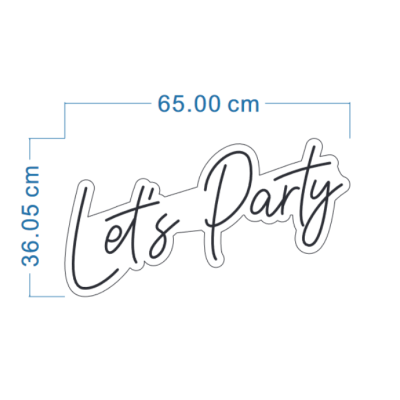 LED Sign Let's Party (65cm x 36cm) Warm White