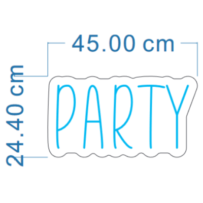 LED Sign Party (24cm x 45cm) Light Blue