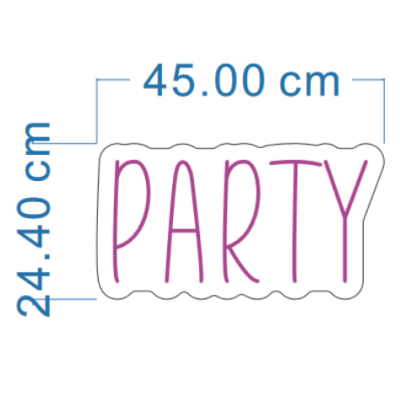 LED Sign Party (24cm x 45cm) Purple