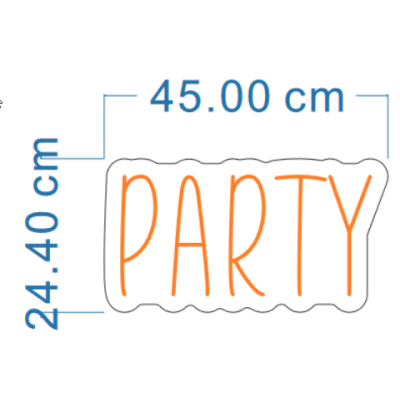 LED Sign Party (24cm x 45cm) Orange