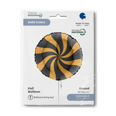 Grabo Foil 46cm (18") Candy Swirl Gold & Black