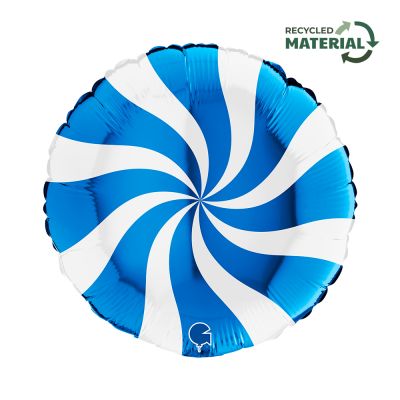 Grabo Foil 46cm (18") Candy Swirl White & Blue (Unpackaged)