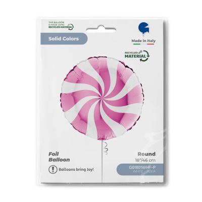 Grabo Foil 46cm (18") Candy Swirl White & Fuchsia