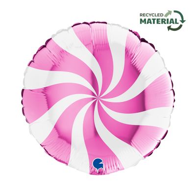 Grabo Foil 46cm (18") Candy Swirl White & Fuchsia (Unpackaged)