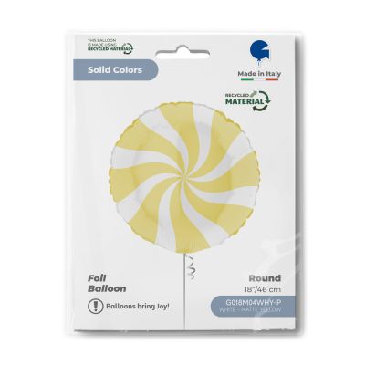 Grabo Foil 46cm (18") Candy Swirl White & Matte Yellow