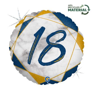 Grabo Foil Round 45cm (18") Blue Marble #18