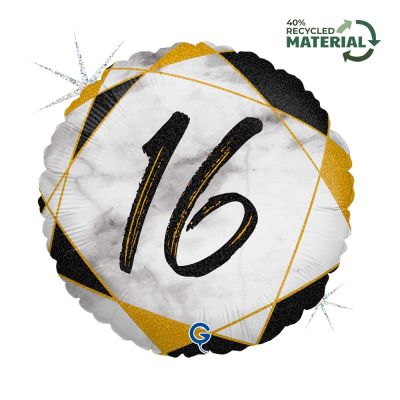 Grabo Foil Round 45cm (18") Black Marble #16