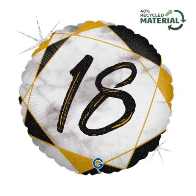 Grabo Foil Round 45cm (18") Black Marble #18