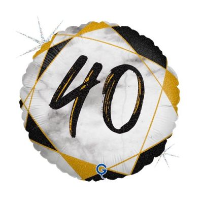 Grabo Foil Round 45cm (18") Black Marble #40