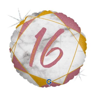 Grabo Foil Round 45cm (18") Rose Gold Marble #16