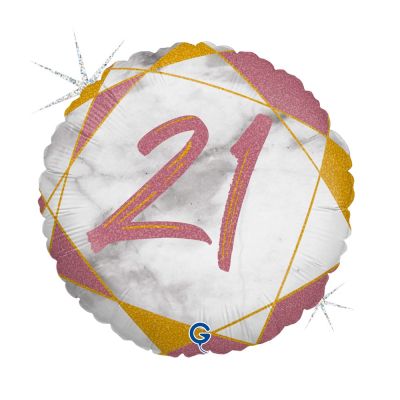 Grabo Foil Round 45cm (18") Rose Gold Marble #21