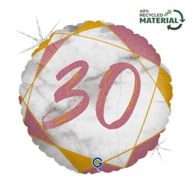 Grabo Foil Round 45cm (18") Rose Gold Marble #30