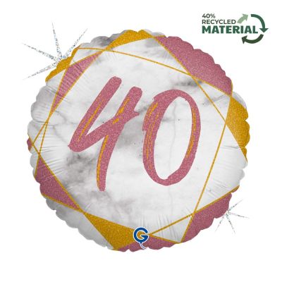 Grabo Foil Round 45cm (18") Rose Gold Marble #40