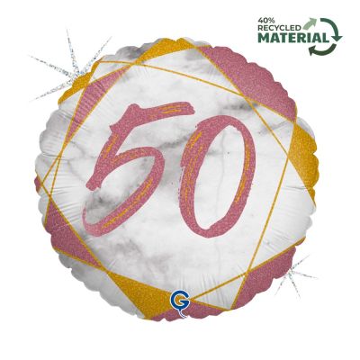 Grabo Foil Round 45cm (18") Rose Gold Marble #50