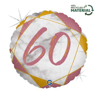 Grabo Foil Round 45cm (18") Rose Gold Marble #60