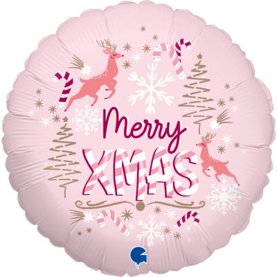 Grabo Foil Round 45cm (18") Pink Xmas